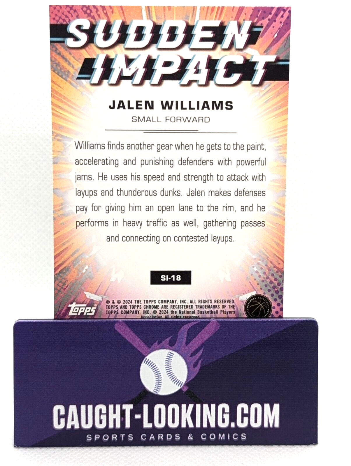 2024 Topps Chrome Sudden Impact Jalen Williams #SI-18 Refractor Thunder