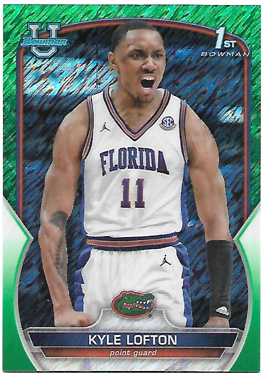 Kyle Lofton Green Shimmer #18 2022 Bowman Chrome University 1st Bowman /99