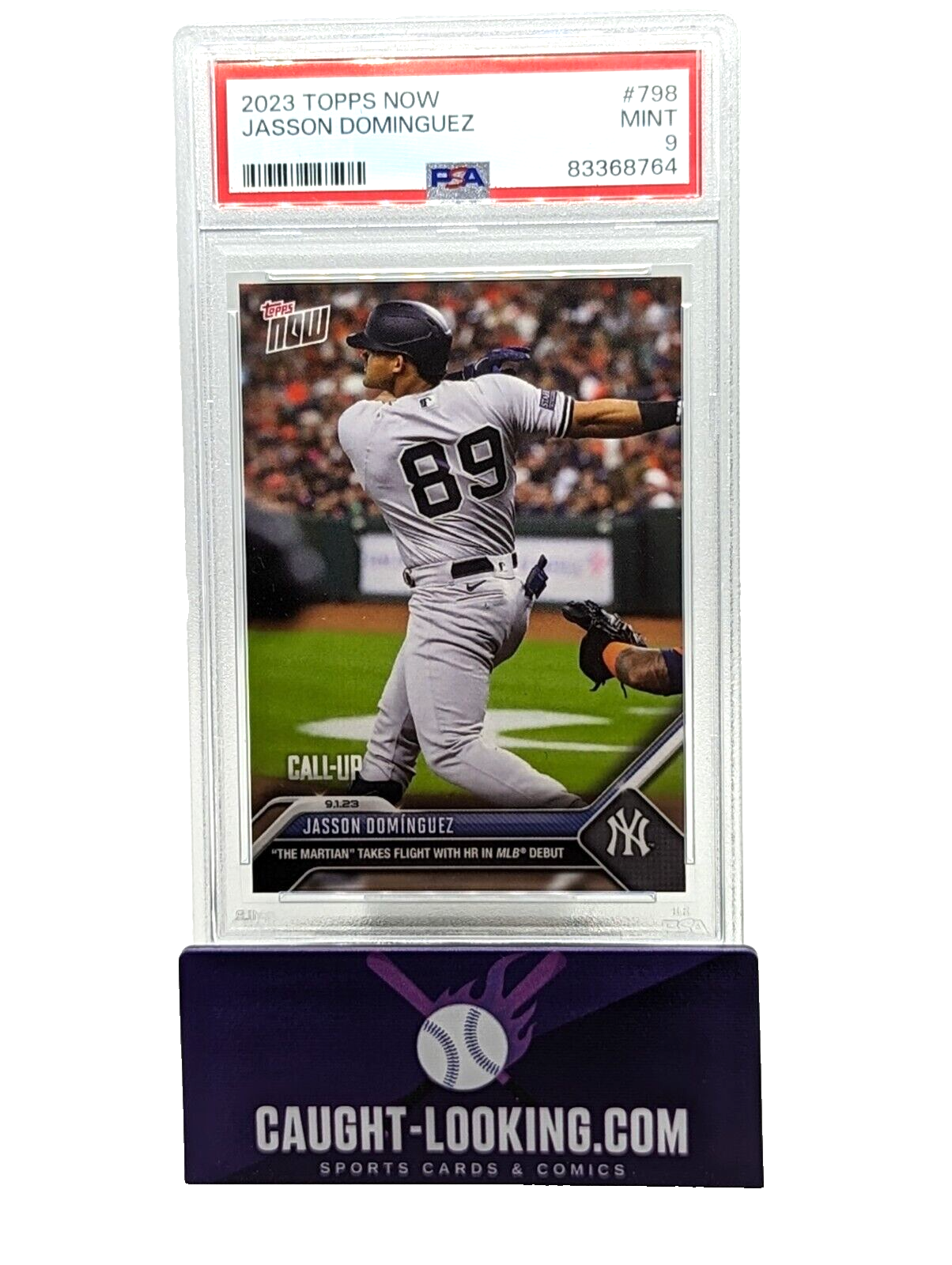 Jasson Dominguez 2023 Topps Now #798 The Martian 1st Home Run Debut PSA 9 Rookie