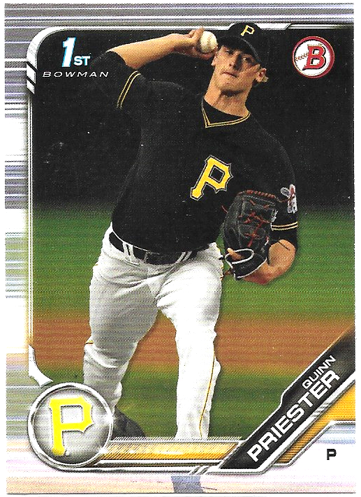 Quinn Priester #BD-44 2019 Bowman Draft 1st Bowman Pittsburgh Pirates