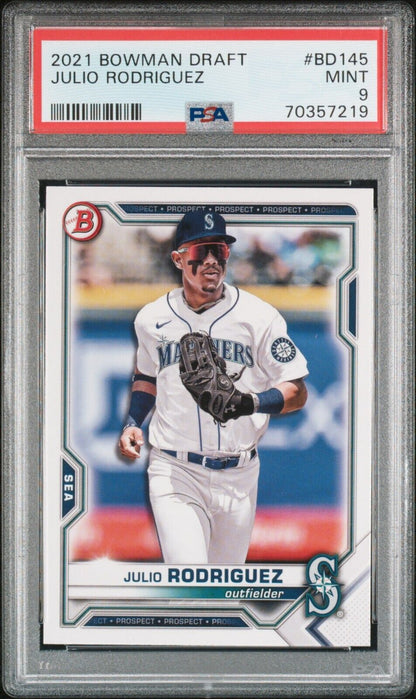 Julio Rodriguez #BD-145 PSA 9 2021 Bowman Draft Rookie Card RC 