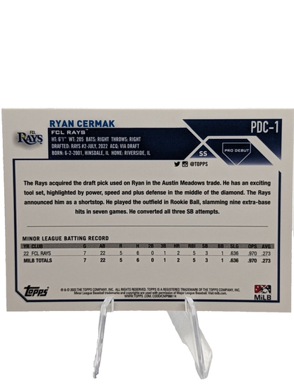 Ryan Cermak - 2023 Pro Debut Chrome Base #PDC-1 FCL Rays