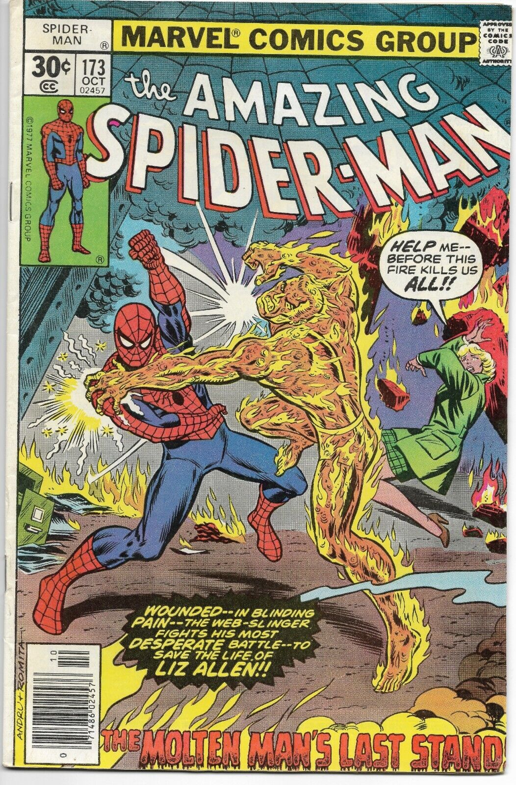Amazing Spider-Man #173 "If You Can't Stand the Heat" 1977 Marvel Comic