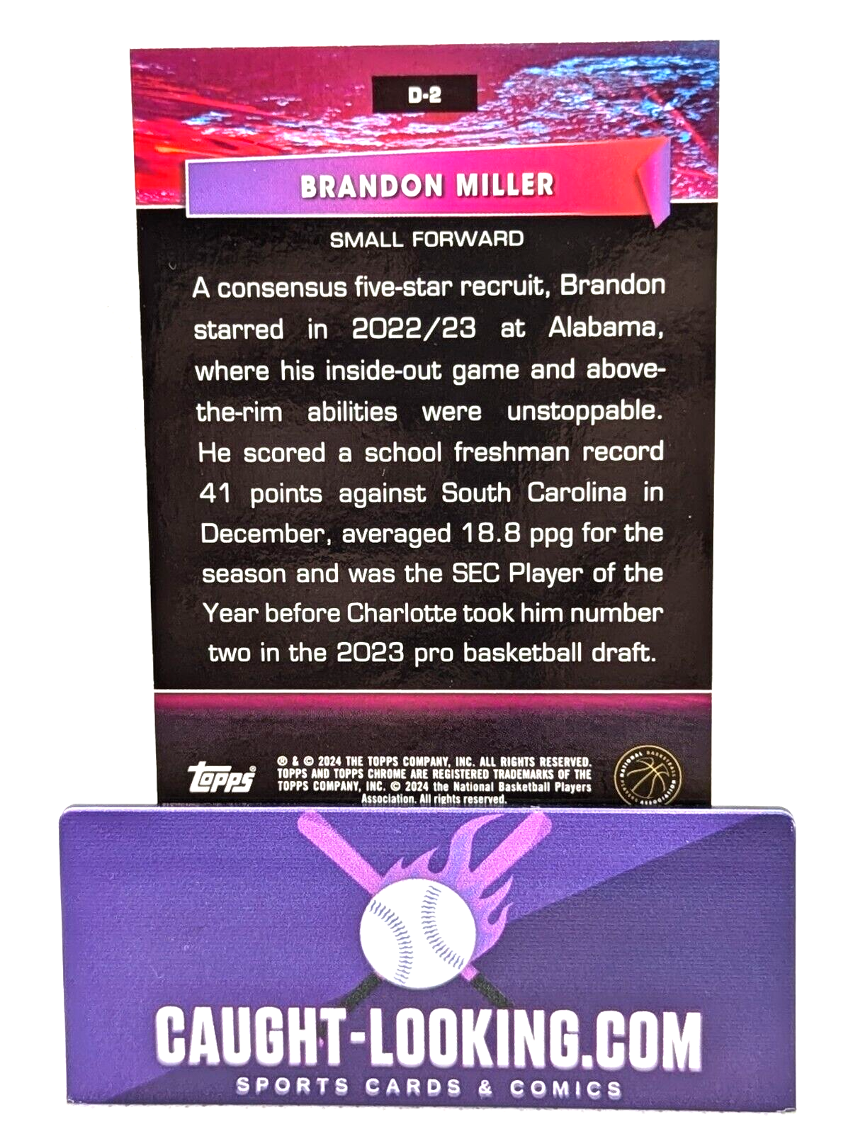 Brandon Miller - 2024 Topps Chrome Basketball Destiny #D-2 Hornets NBA