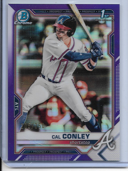 Cal Conley #BDC-70 - 2021 Bowman Draft Chrome 1st Bowman Purple #205/250