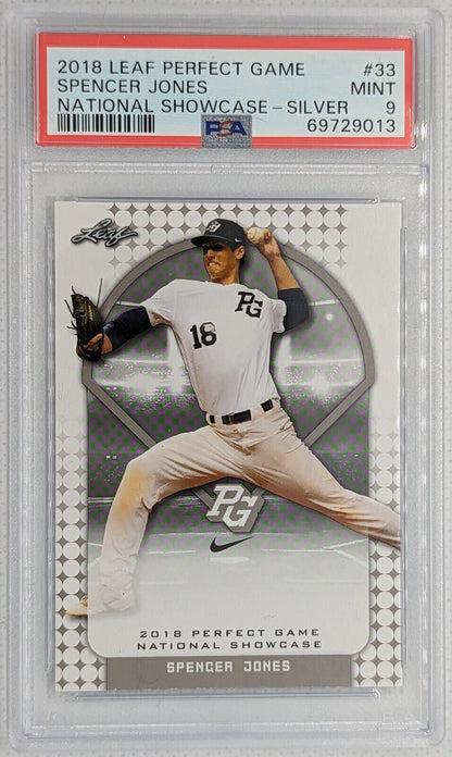 Spencer Jones PSA 9 2018 Leaf Perfect Game Nation Showcase Silver #33 Yankees 