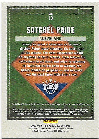 Satchel Paige #10 2022 Panini Diamond Kings Indians - Browns - A's