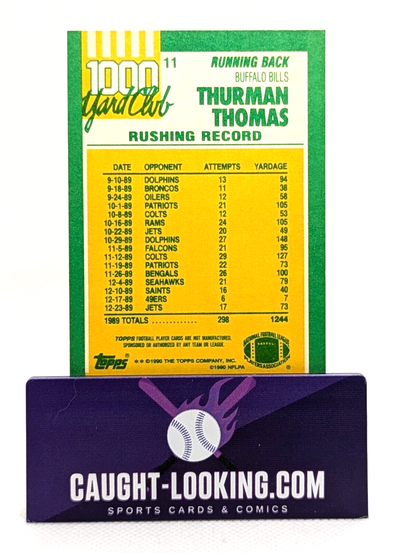 Thurman Thomas #11 1990 Topps 1000 Yard Club