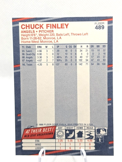 Chuck Finley #489 1988 Fleer Angels