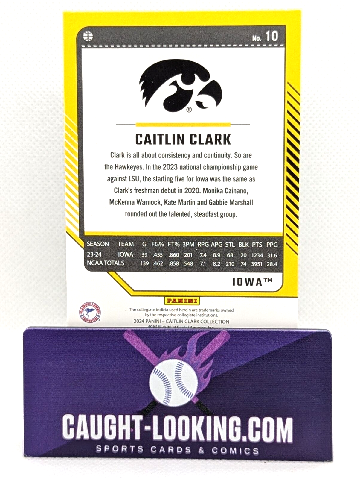 2024 Panini Caitlin Clark Collection - Base Donruss Panini #10 Caitlin Clark RC