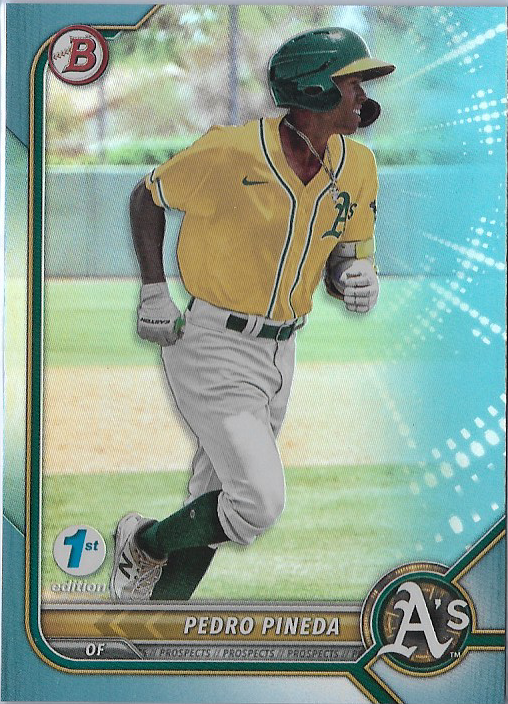 Pedro Pineda Sky Blue Foil #BPPF-94 2022 Bowman 1st Edition Oakland A’s 