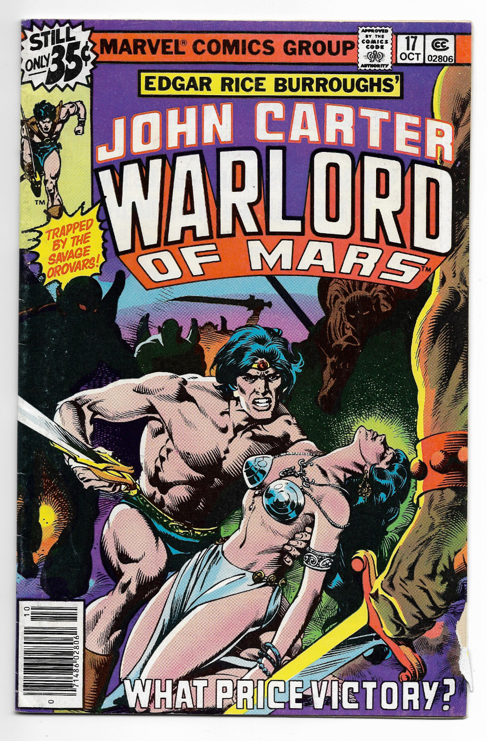 John Carter Warlord Of Mars #17 - 1978 Marvel Comic - Never Read!!!