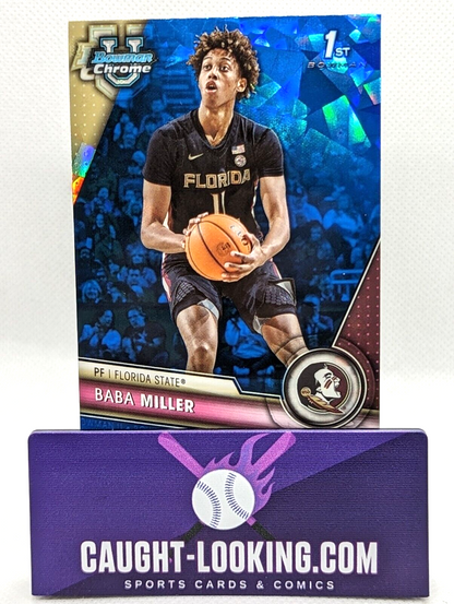 2023-24 Bowman Chrome U Sapphire Baba Miller #100 Florida State 1st
