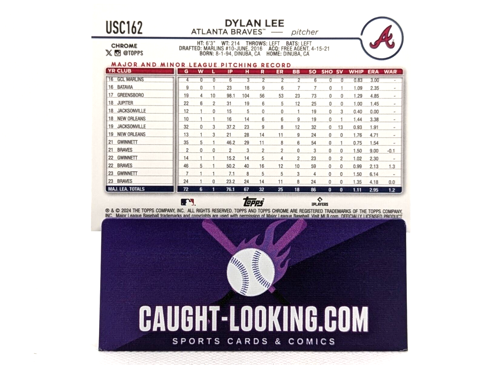 Dylan Lee - 2024 Topps Chrome Negative Refractor #USC162 Atlanta Braves