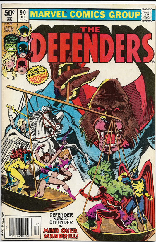 Defenders #90 1980 Marvel Comic "Defender versus Defender in Mind over Mandrill"