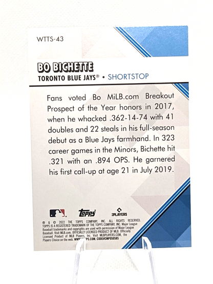 Bo Bichette #WTTS-43 2022 Topps Series 1 Welcome To The Show Toronto Blue Jays