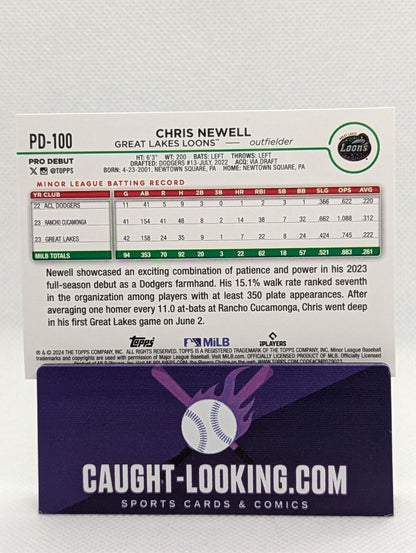 2024 Topps Pro Debut #PD-100 Chris Newell Pre-Rookie Card