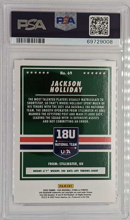 Jackson Holliday PSA 9 2021 Stars & Stripes #69 MLB Draft #1 Pick