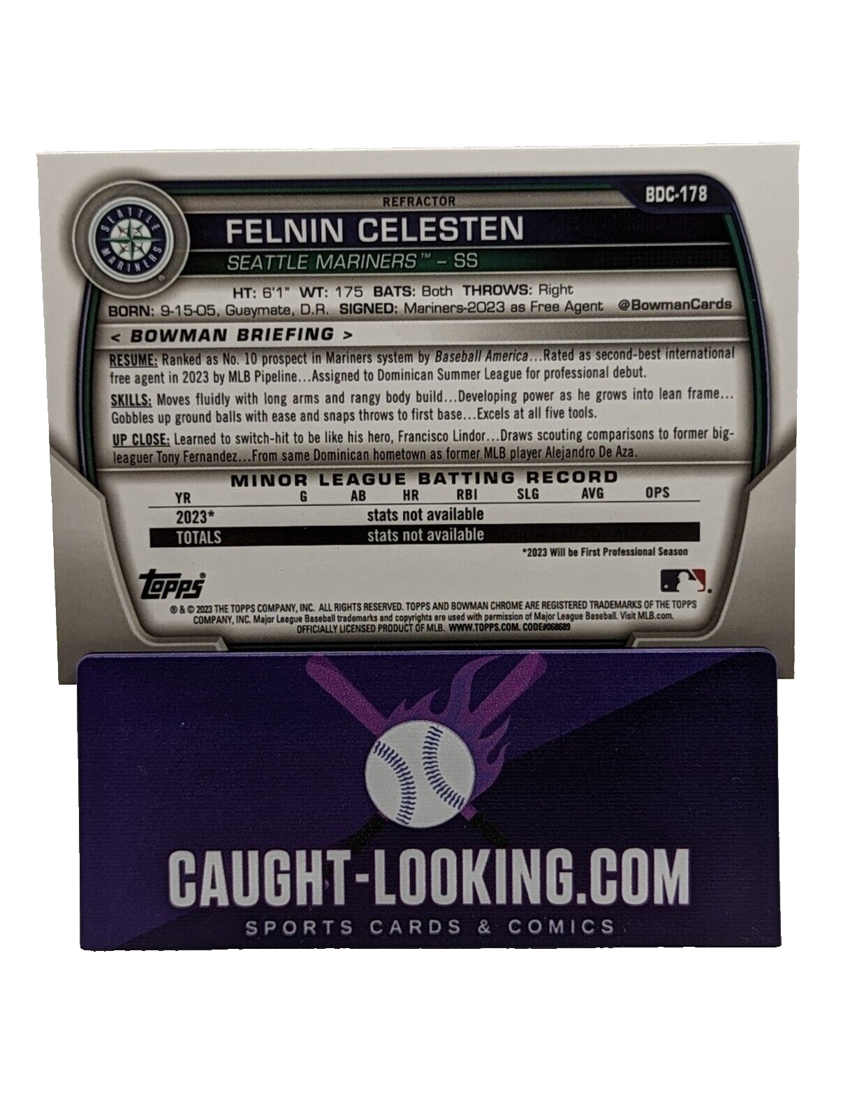 Felnin Celesten - 2023 Bowman Draft Chrome Refractor #BDC-178