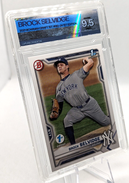 Brock Selvidge #BD-24 2021 Bowman Draft 1st Edition 1st Bowman Graded  9.5