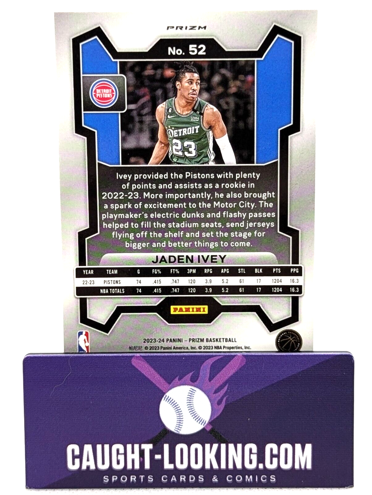 Jaden Ivey [Red Ice] #52 2023-24 Panini Prizm Detroit Pistons