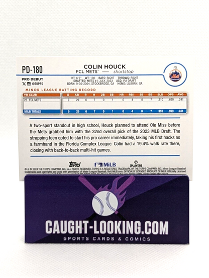 Colin Houck - 2024 Topps Pro Debut #PD-180 Mets Draft Pick
