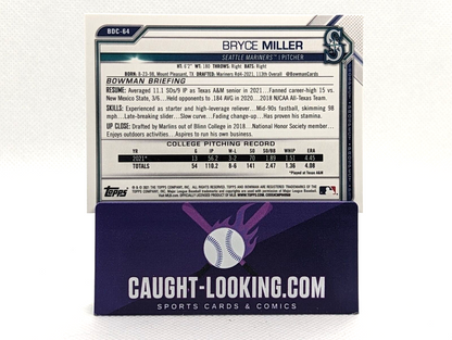 Bryce Miller #BDC-64 2021 Bowman Draft Chrome 1st Bowman Seatle Mariners