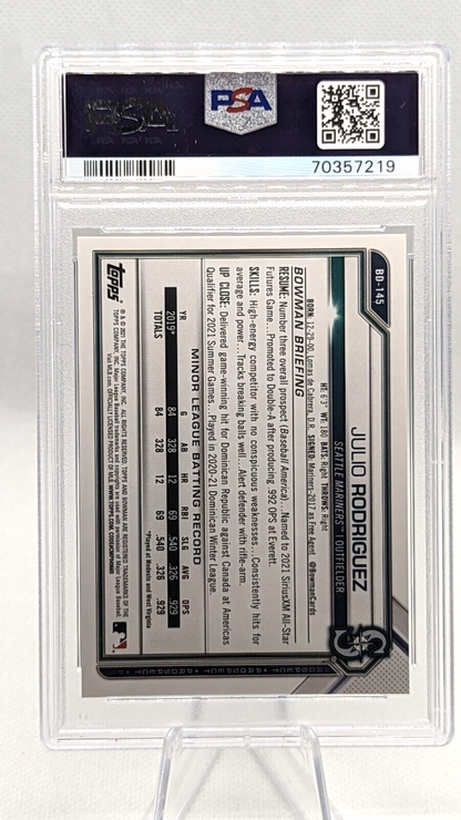 Julio Rodriguez #BD-145 PSA 9 2021 Bowman Draft Rookie Card RC 