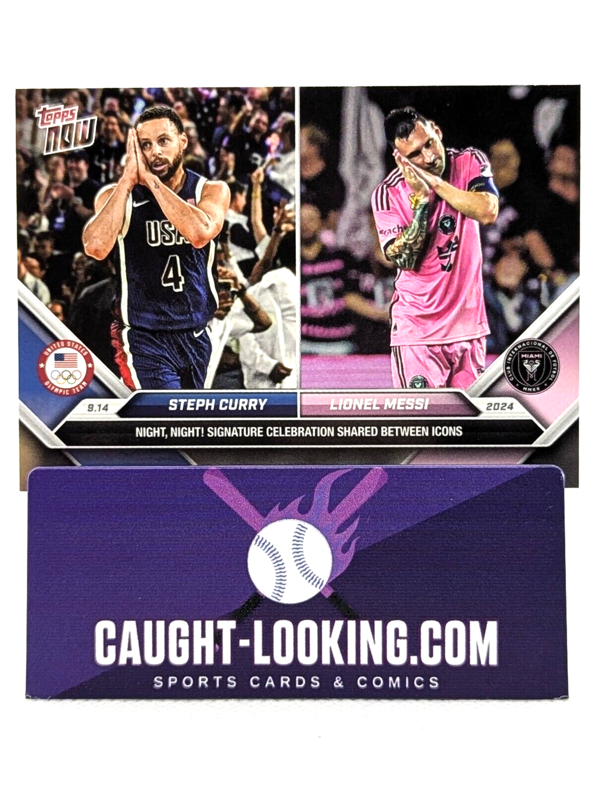 2024 Topps Now MLS/Olympic Nighty Night Lionel Messi/Steph Curry