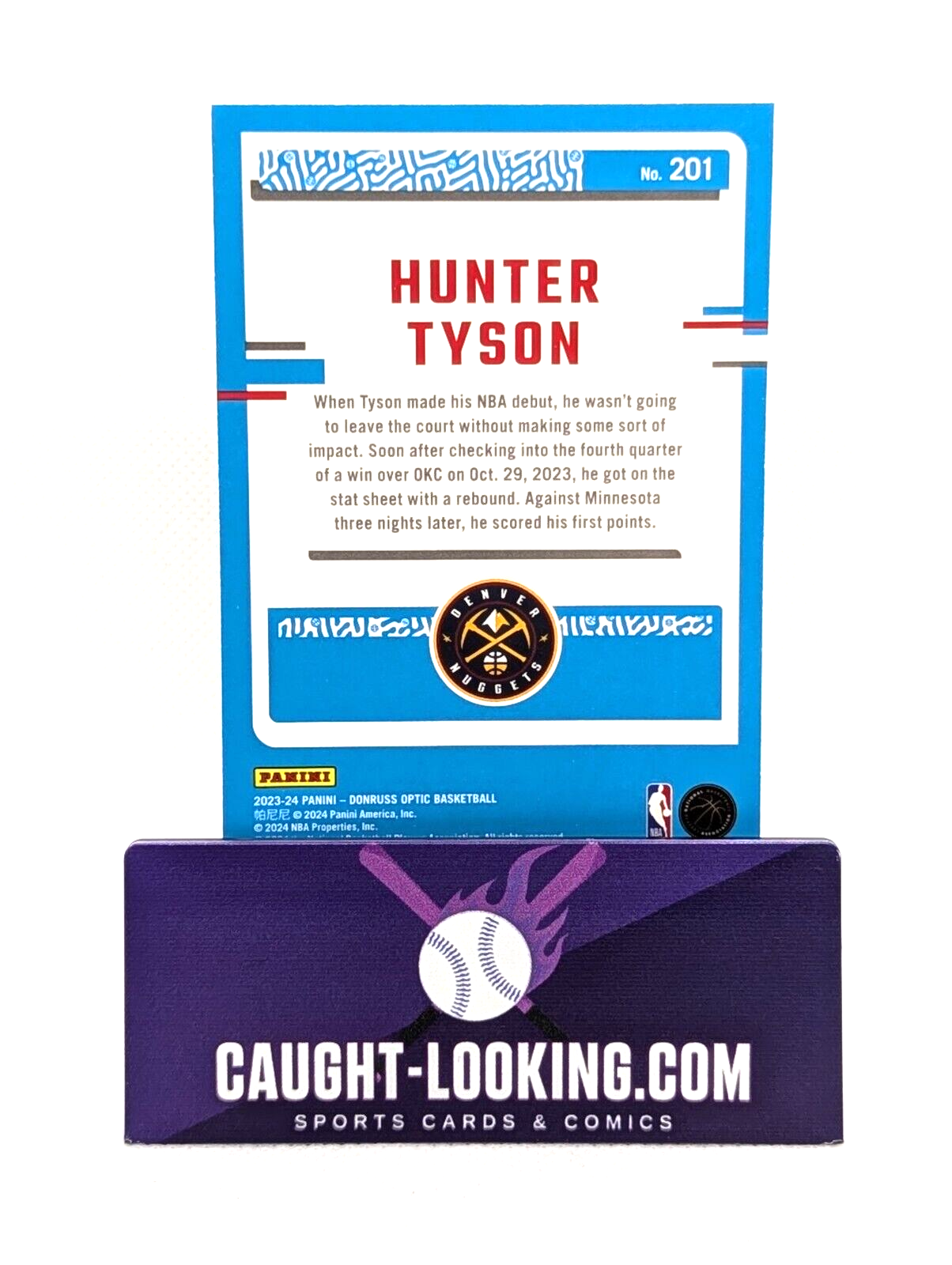 2023-24 Donruss Optic #201 Hunter Tyson Rated Rookie RC