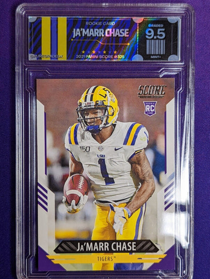 Ja'Marr Chase #325 2021 Panini Score Rookie LSU Tigers Graded 9.5
