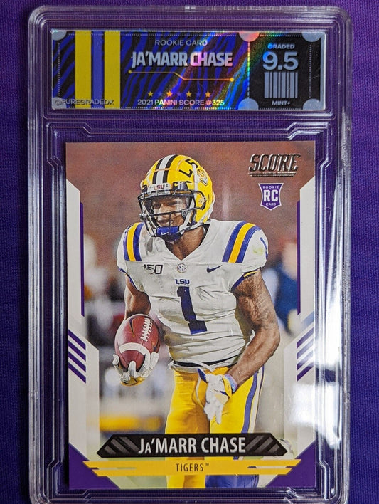Ja'Marr Chase #325 2021 Panini Score Rookie LSU Tigers Graded 9.5