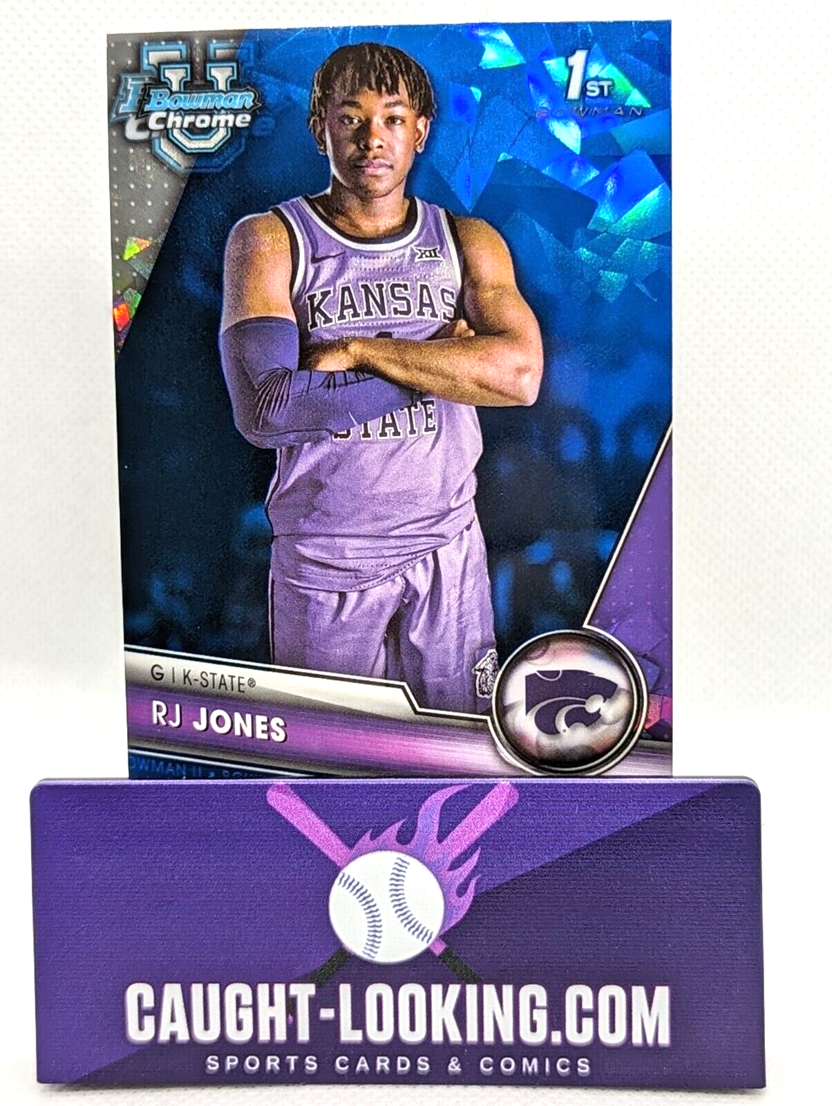 2023-24 Bowman Chrome U Sapphire RJ Jones #37 K-State 1st