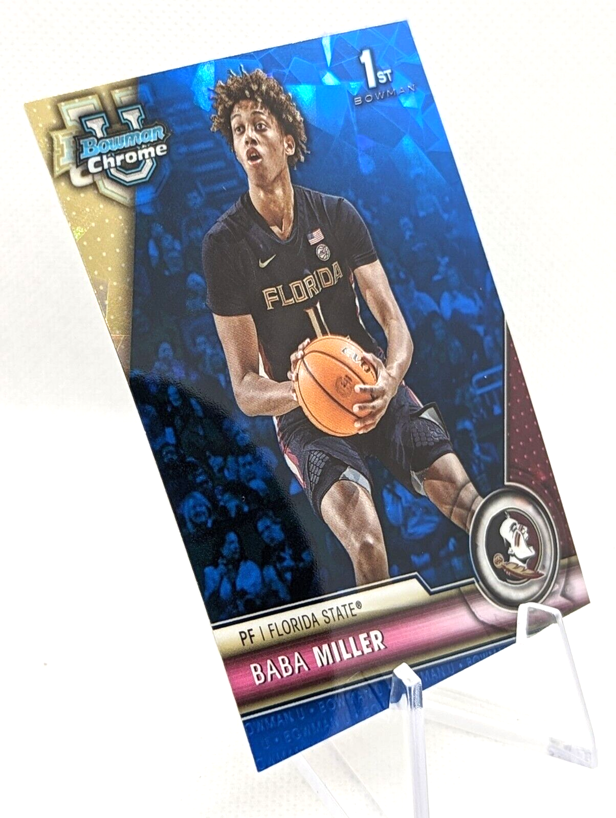 2023-24 Bowman Chrome U Sapphire Baba Miller #100 Florida State 1st