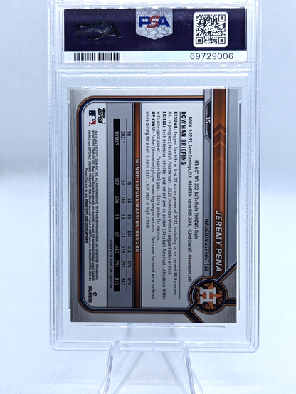 Jeremy Pena PSA 9 2022 Bowman Chrome Rookie #35 RC Rookie