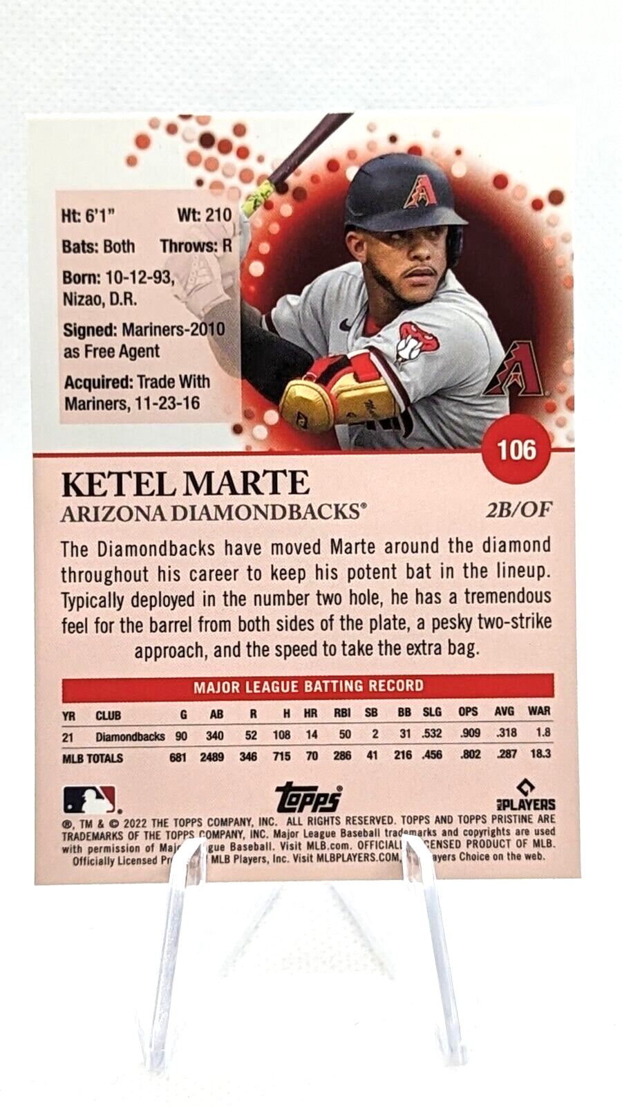 Ketel Marte #106 2022 Topps Pristine Arizona Diamondbacks