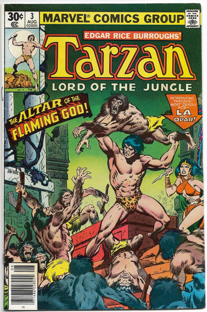 Tarzan Lord of the Jungle #3 1977 Marvel Comic Book "The Altar of the Flaming!"
