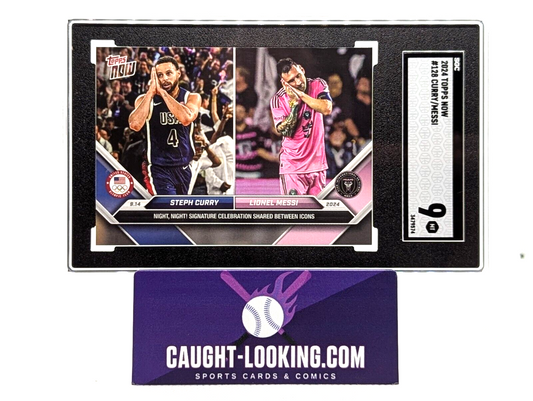 Steph Curry & Lionel Messi - 2024 Topps NOW #128 - SGC 9 - Mint