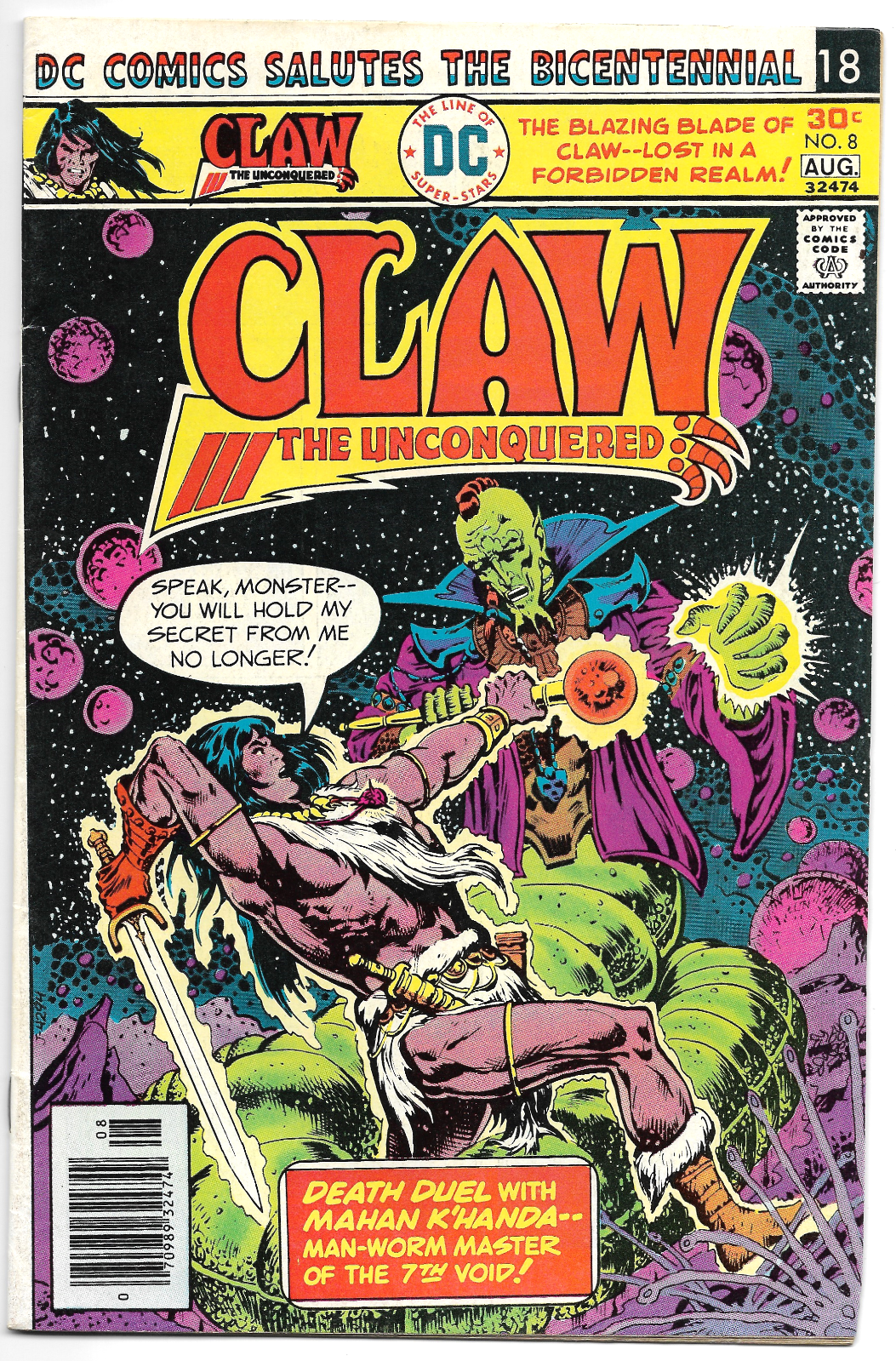 Claw the Unconquered #8 "Master of the Seventh Void" 1976 DC Comics