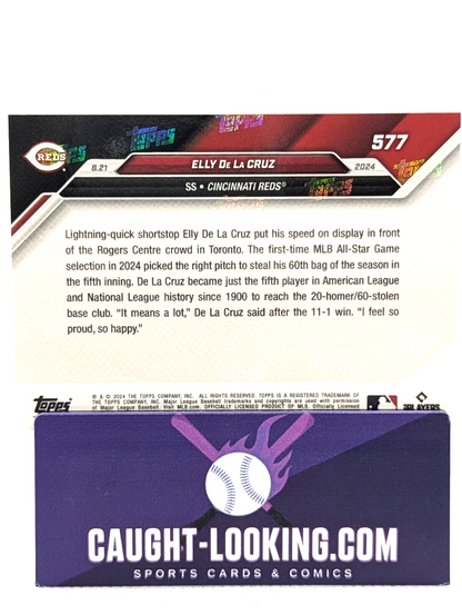 Elly De La Cruz - 2024 MLB TOPPS NOW Card 577 RC - 20/60 CLUB