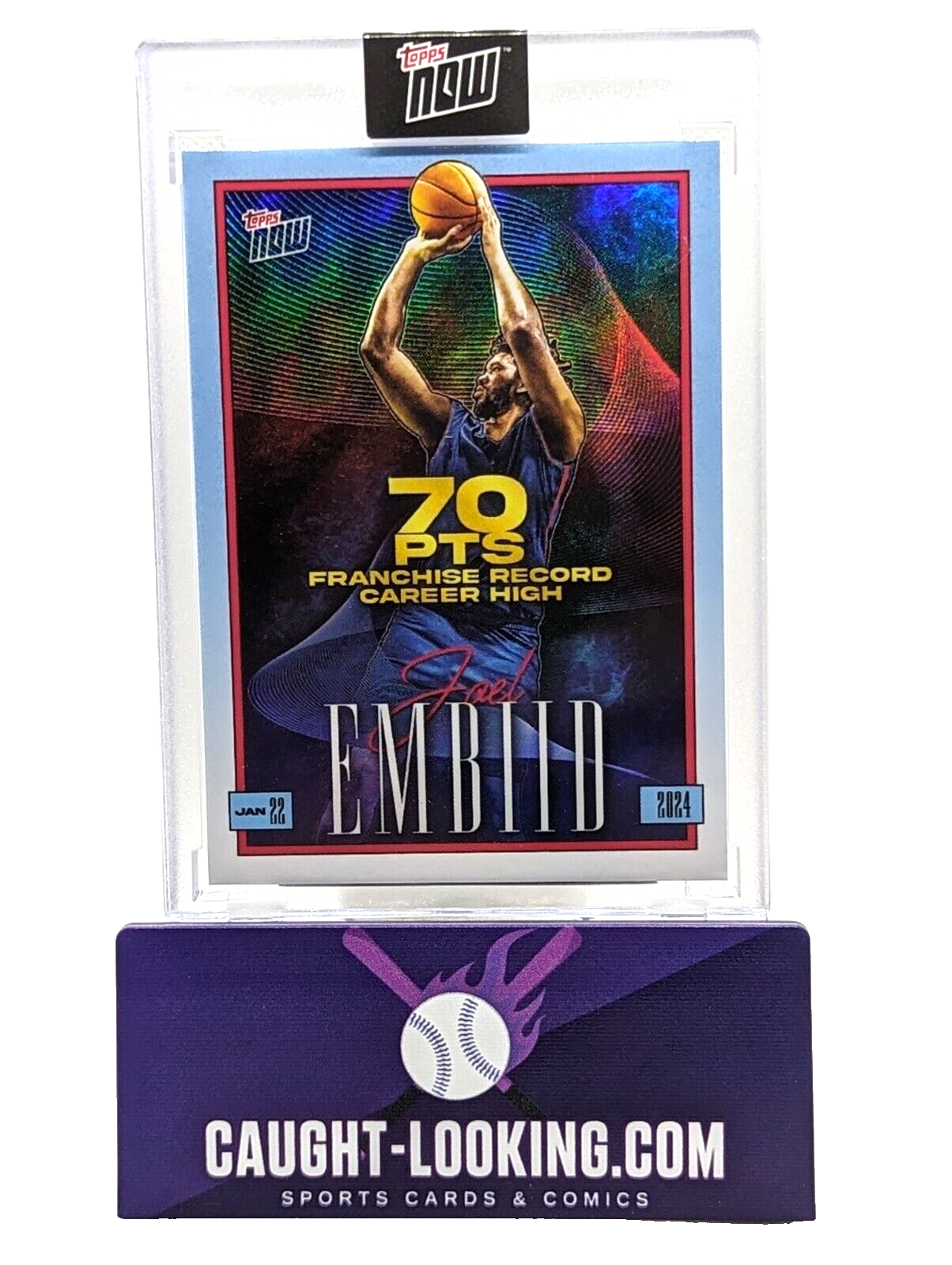 Joel Embiid - 2023-24 TOPPS NOW® Basketball Card JE-1 70 Point Game