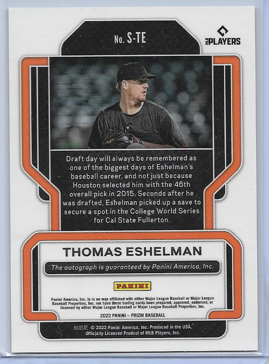 Thomas Eshelman #S-TE 2022 Panini Prizm Signatures - Orioles