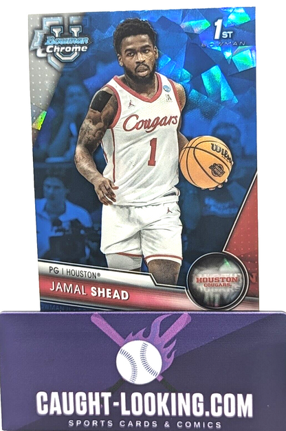 2023-24 Bowman Chrome U Sapphire Jamal Shead #30 1st Houston Cougars