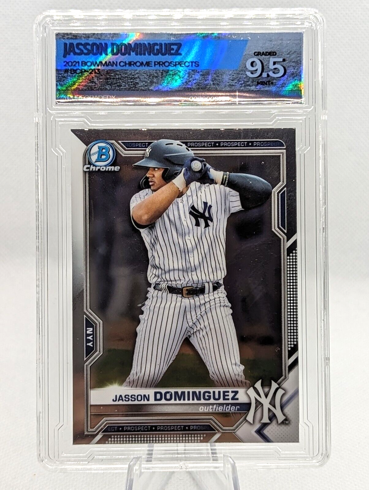 Jasson Dominguez #BCP-213 2021 Bowman Chrome Prospects NY Yankees Graded 9.5