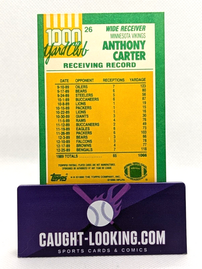 Anthony Carter #26 1990 Topps 1000 Yard Club