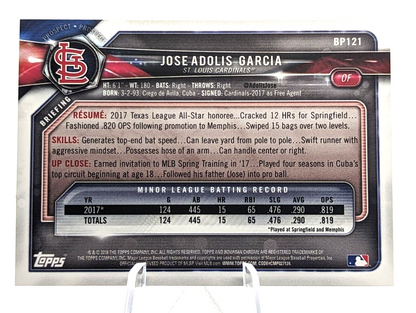 Adolis Garcia 2018 Bowman 1st Prospect #BP121 Cardinals Rangers Rookie RC Jose