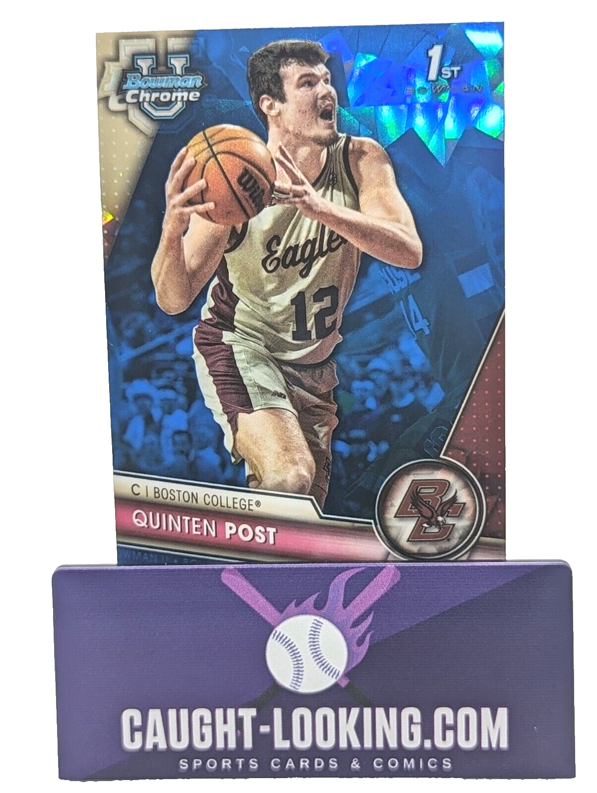 2023-24 Bowman Chrome U Sapphire Quinten Post #14 1st Boston College