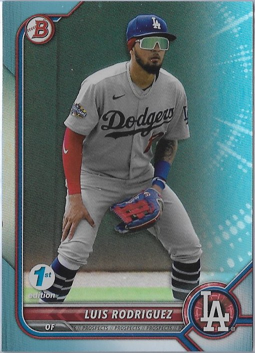 Luis Rodriguez Sky Blue Foil #BPPF-47 2022 Bowman 1st Edition LA Dodgers