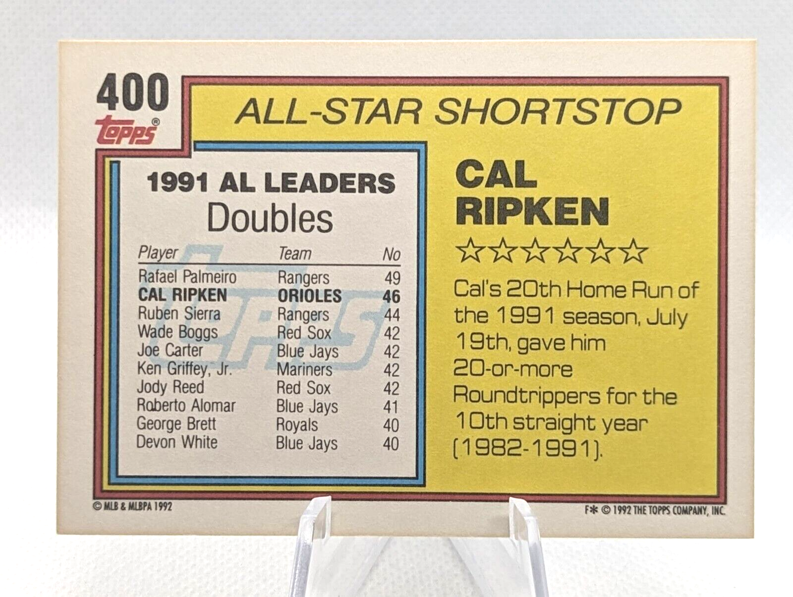 Cal Ripken Jr. #400 1992 Topps Baltimore Orioles