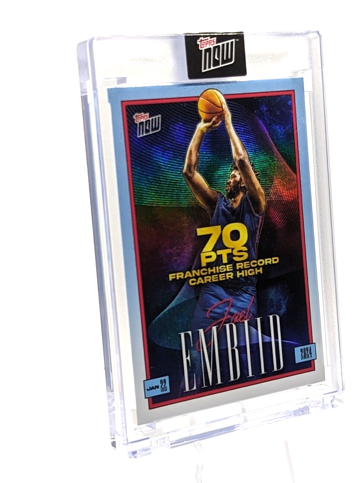 Joel Embiid - 2023-24 TOPPS NOW® Basketball Card JE-1 70 Point Game